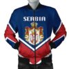 Serbia Coat Of Arms Men Bomber Jacket Lucian Style J5W Bomber Jacket