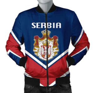 Serbia Coat Of Arms Men Bomber Jacket Lucian Style J5W Bomber Jacket