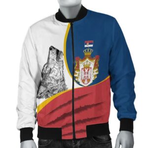 Serbia Men's Bomber Jacket - Flag of Serbia - BN24 Bomber Jacket