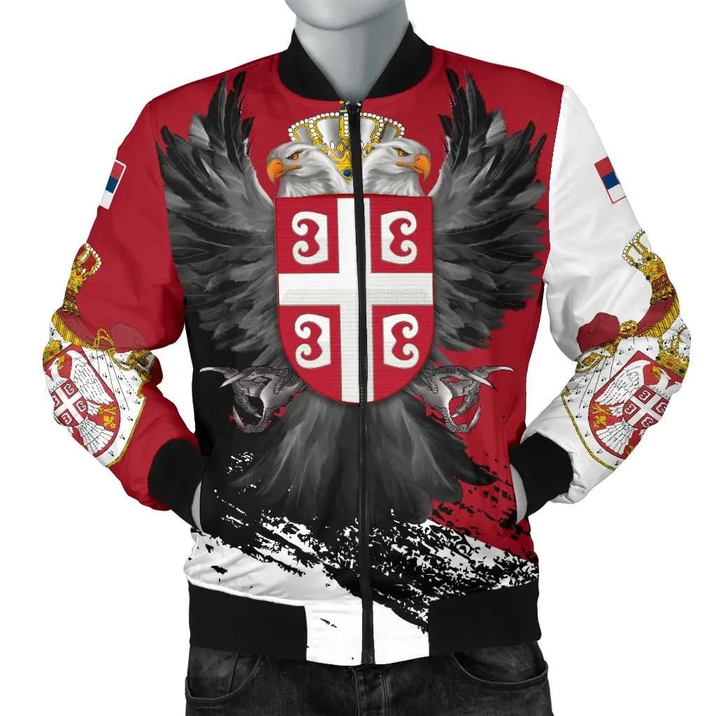 Serbia Men's Bomber Jacket - Serbian Eagle Tattoo A7 Bomber Jacket Serbia Men's Bomber Jacket - Serbian Eagle Tattoo A7 Bomber Jacket
