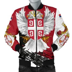 Serbia Men's Bomber Jacket -  Serbian White Eagle A7 Bomber Jacket