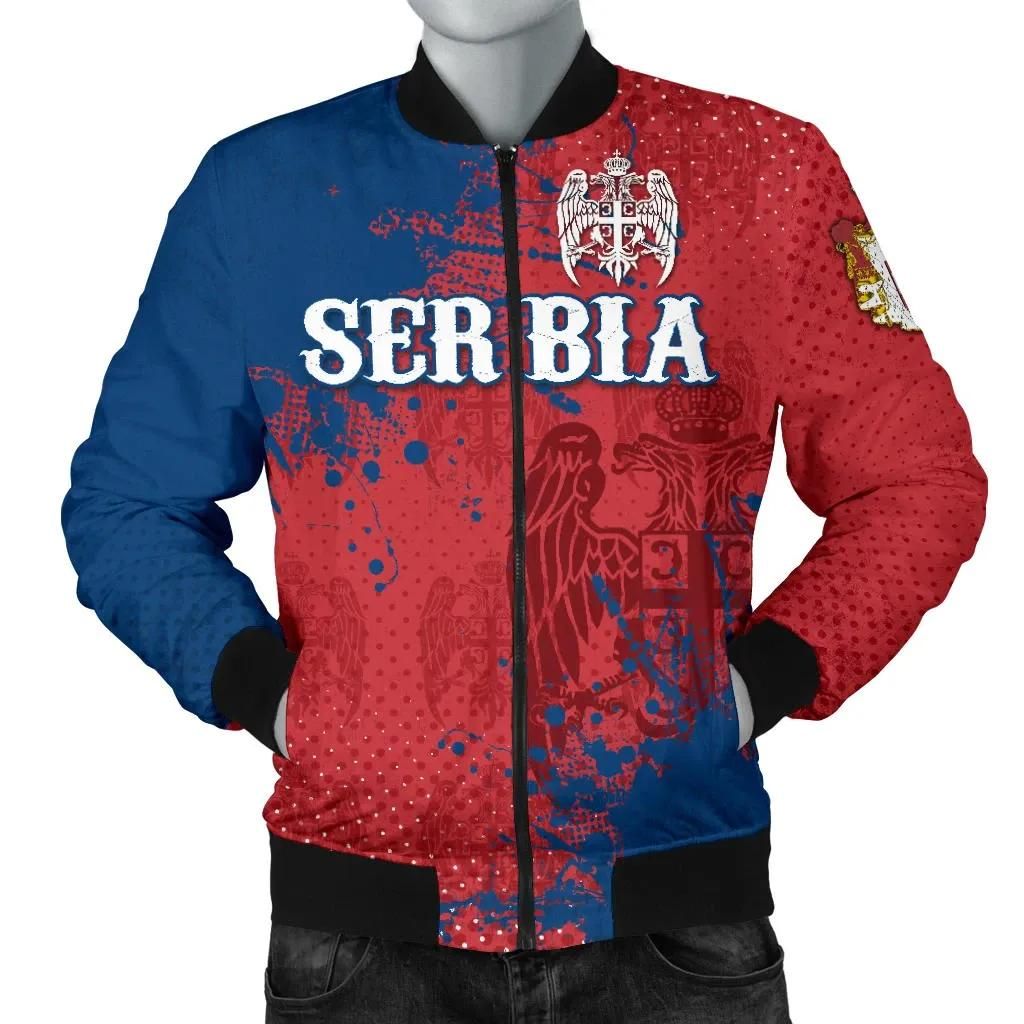 Serbia Men's Bomber Jacket - The Great Serbia - BN15 Bomber Jacket Serbia Men's Bomber Jacket - The Great Serbia - BN15 Bomber Jacket