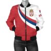 Serbia Women's Bomber Jacket - Serbia Flag (Red) - BN18 Bomber Jacket