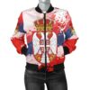 Serbia Women's Bomber Jacket - Serbia National Flag and Emblem A27 Bomber Jacket