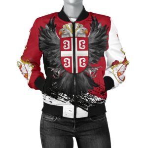 Serbia Women's Bomber Jacket - Serbian Eagle Tattoo A7 Bomber Jacket