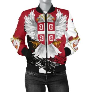 Serbia Women's Bomber Jacket - Serbian White Eagle A7 Bomber Jacket
