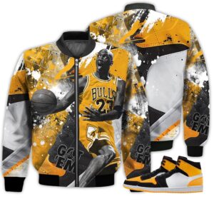 Shirt To Go With JD 1 High OG Yellow Toe - Got Em Shoes Goat - OG Yellow Toe 1s Gifts Unisex Matching 3D Bomber Jacket