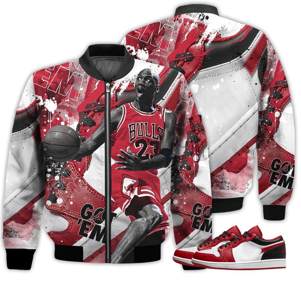 Shirt To Go With JD 1 Low Reverse Black Toe - Got Em Shoes Goat - Reverse Black Toe 1s Gifts Unisex Matching 3D Bomber Jacket Shirt To Go With JD 1 Low Reverse Black Toe - Got Em Shoes Goat - Reverse Black Toe 1s Gifts Unisex Matching 3D Bomber Jacket
