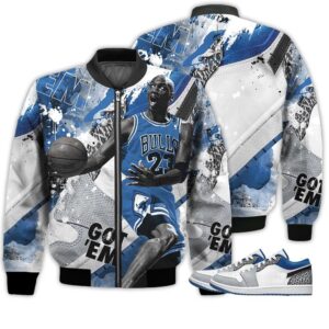 Shirt To Go With JD 1 Low True Blue - Got Em Shoes Goat - True Blue 1s Gifts Unisex Matching 3D Bomber Jacket