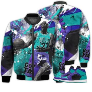Shirt To Go With JD 1 Mid Black Grape - Got Em Shoes Goat - Black Grape 1s Gifts Unisex Matching 3D Bomber Jacket