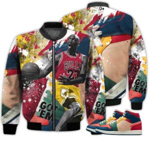 Shirt To Go With JD 1 Mid Multi Color 2022 - Got Em Shoes Goat - Multi Color 2022 1s Gifts Unisex Matching 3D Bomber Jacket