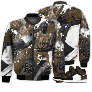 Shirt To Go With JD 1 Mid SE Olive Toe - Got Em Shoes Goat - Mid SE Olive Toe 1s Gifts Unisex Matching 3D Bomber Jacket