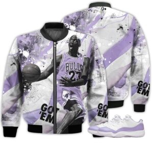Shirt To Go With JD 11 Low Pure Violet - Got Em Shoes Goat - Pure Violet 11s Gifts Unisex Matching 3D Bomber Jacket
