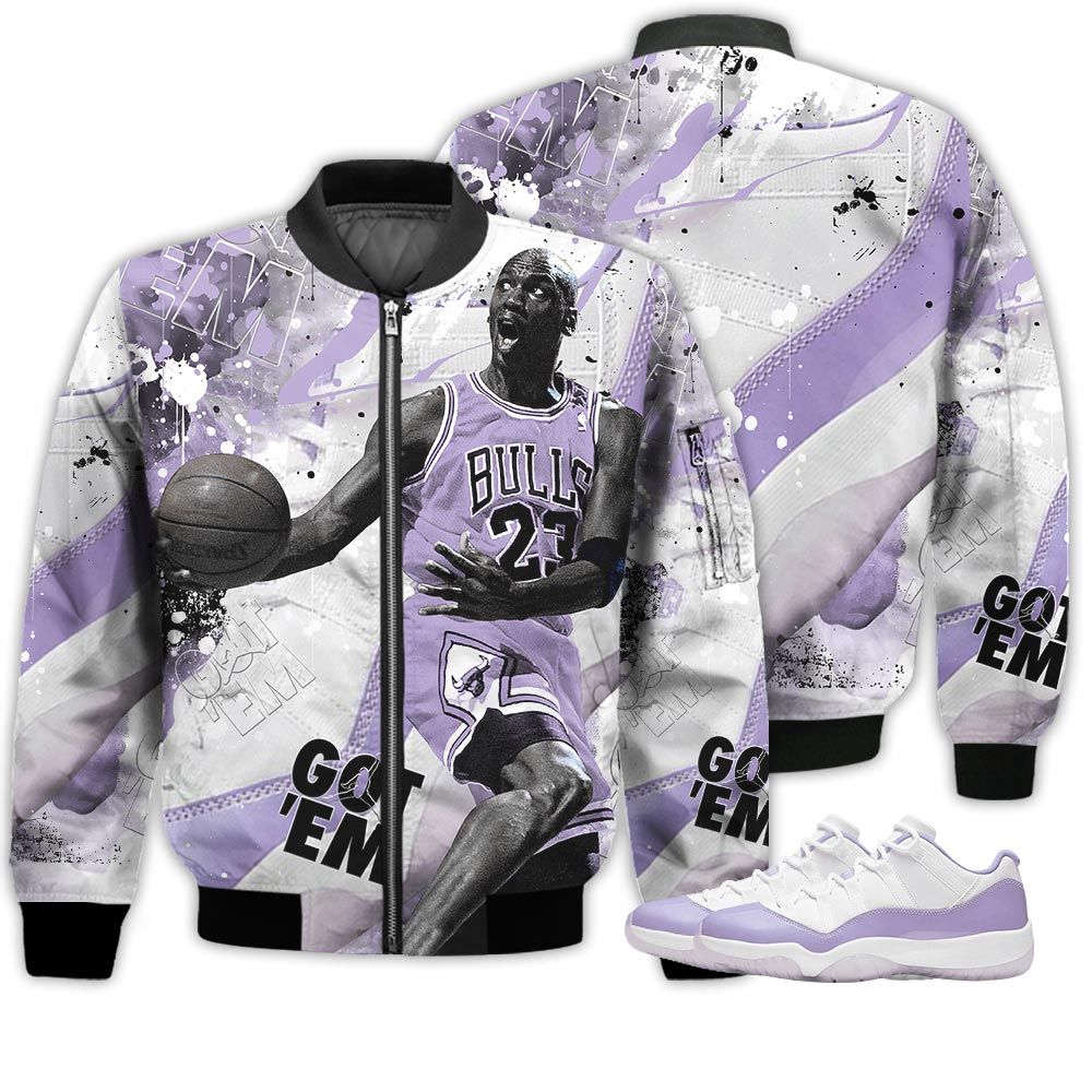 Shirt To Go With JD 11 Low Pure Violet - Got Em Shoes Goat - Pure Violet 11s Gifts Unisex Matching 3D Bomber Jacket Shirt To Go With JD 11 Low Pure Violet - Got Em Shoes Goat - Pure Violet 11s Gifts Unisex Matching 3D Bomber Jacket
