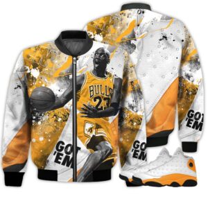 Shirt To Go With JD 13 Retro Del Sol - Got Em Shoes Goat - Del Sol 13s Gifts Unisex Matching 3D Bomber Jacket