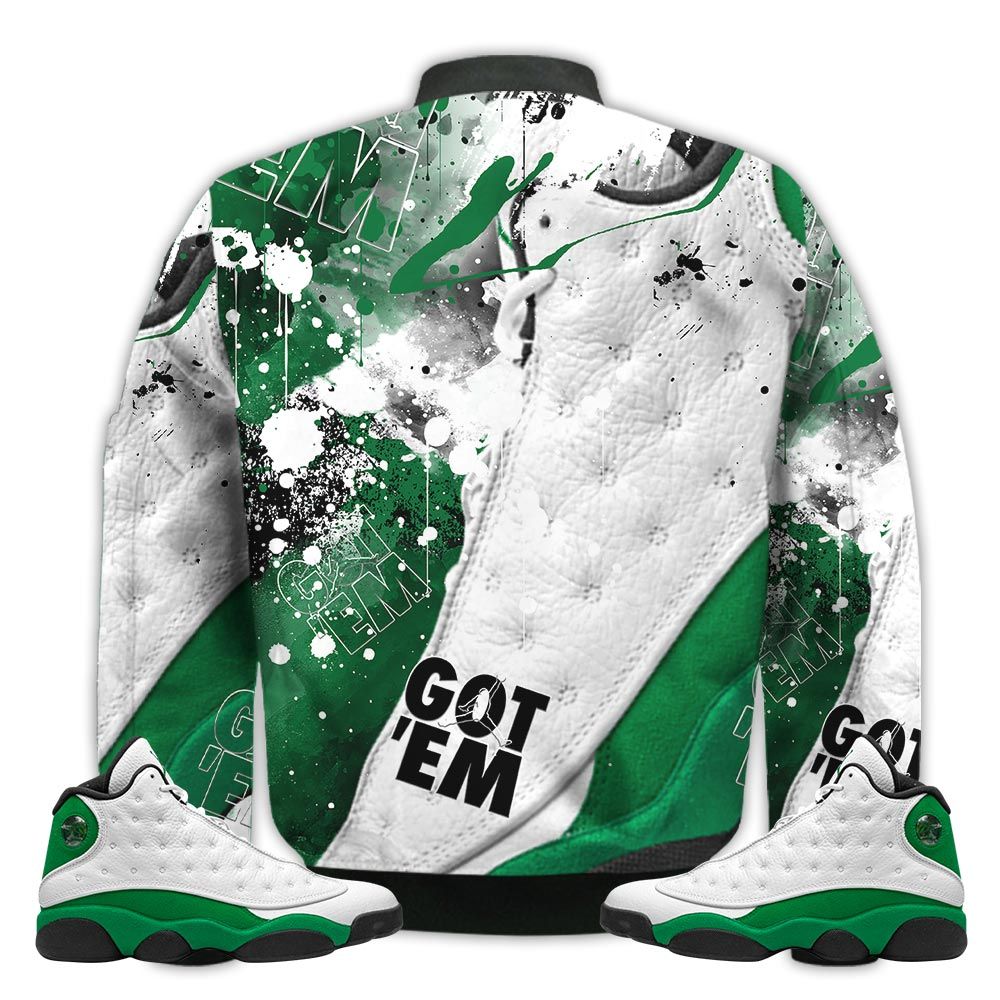 Shirt-To-Go-With-JD-13-Retro-Lucky-Green-Got-Em-Shoes-Goat-Lucky-Green-13s-Gifts-Unisex-Matching-3D-Bomber-Jacket-2