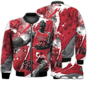 Shirt To Go With JD 13 Retro Red Flint - Got Em Shoes Goat - Red Flint 13s Gifts Unisex Matching 3D Bomber Jacket