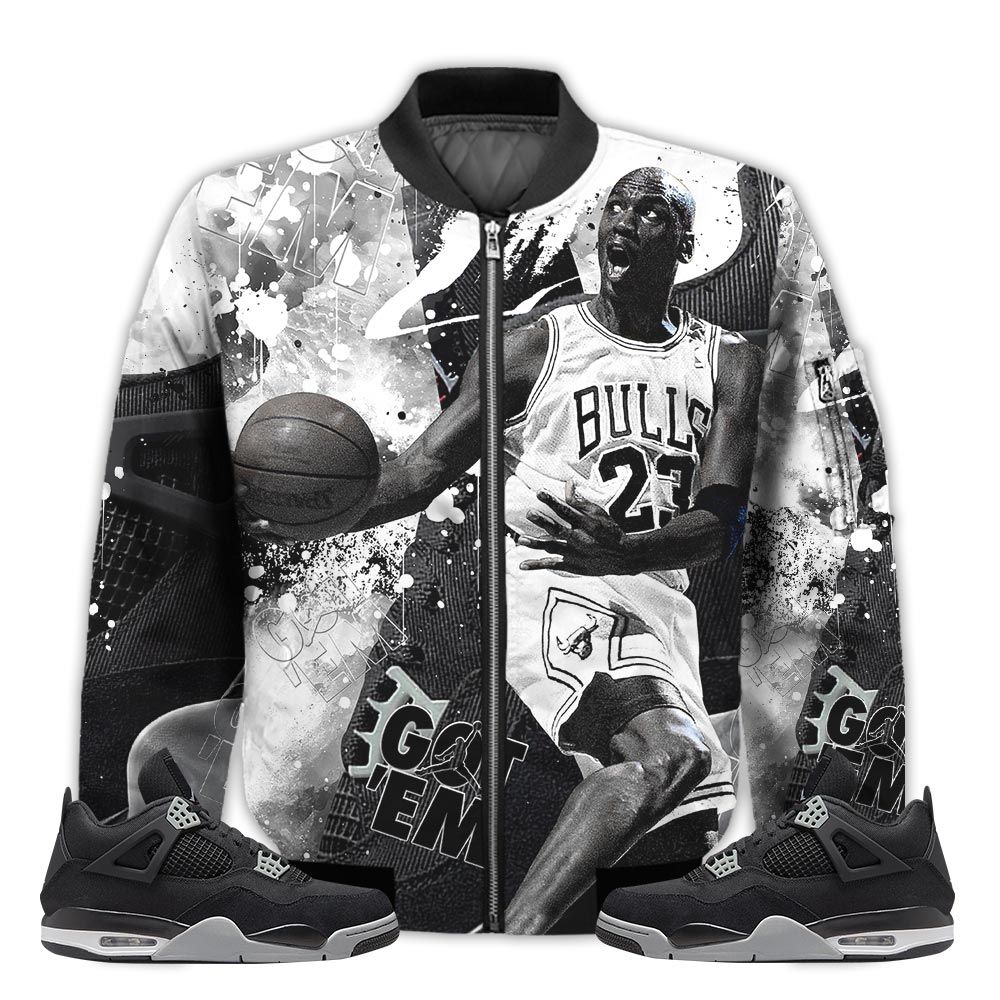 Shirt-To-Go-With-JD-4-Retro-Black-Canvas-Got-Em-Shoes-Goat-Black-Canvas-4s-Gifts-Unisex-Matching-3D-Bomber-Jacket-1