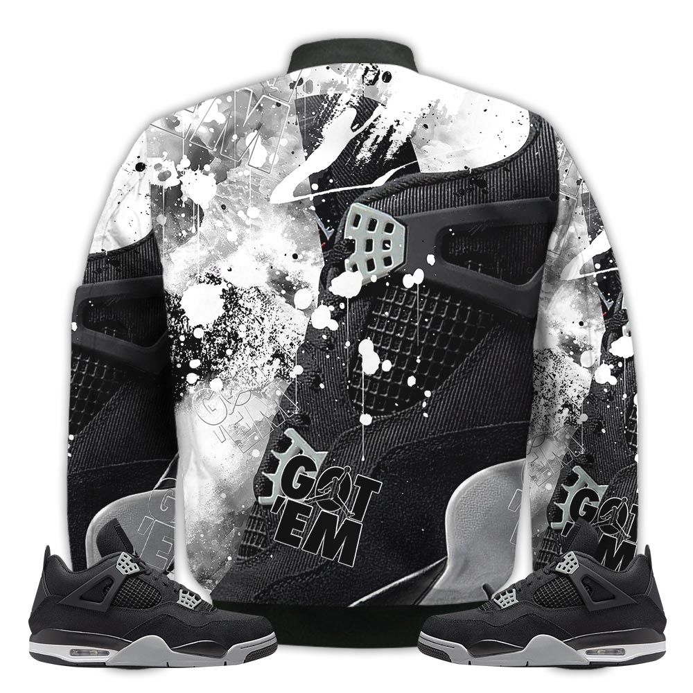 Shirt-To-Go-With-JD-4-Retro-Black-Canvas-Got-Em-Shoes-Goat-Black-Canvas-4s-Gifts-Unisex-Matching-3D-Bomber-Jacket-2