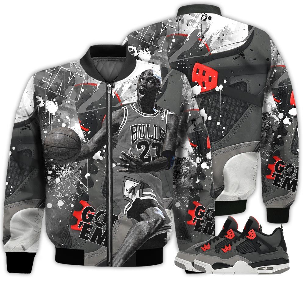 Shirt To Go With JD 4 Retro Infrared - Got Em Shoes Goat - Retro Infrared 4s Gifts Unisex Matching 3D Bomber Jacket Shirt To Go With JD 4 Retro Infrared - Got Em Shoes Goat - Retro Infrared 4s Gifts Unisex Matching 3D Bomber Jacket