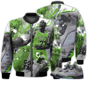 Shirt To Go With JD 5 Retro Green Bean - Got Em Shoes Goat - Green Bean 5s Gifts Unisex Matching 3D Bomber Jacket