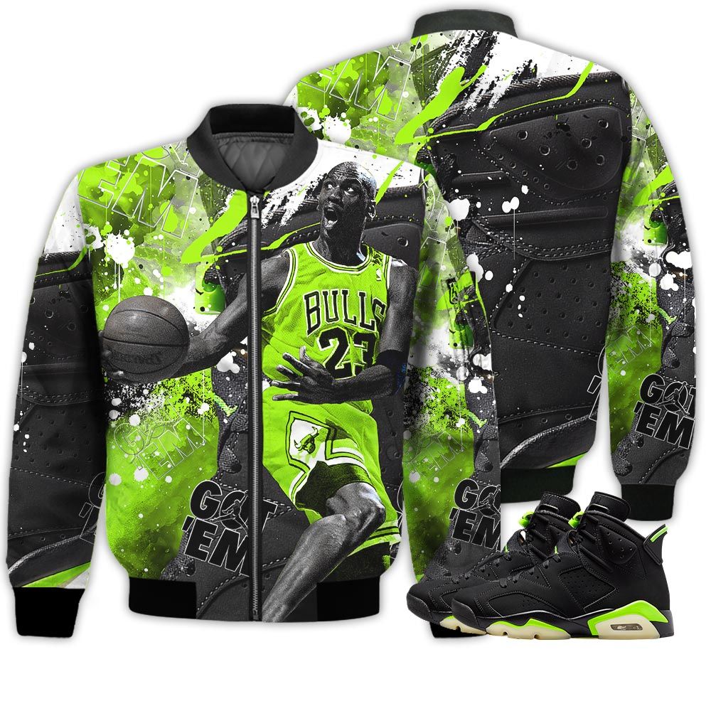 Shirt To Go With JD 6 Electric Green - Got Em Shoes Goat - Electric Green 6s Gifts Unisex Matching 3D Bomber Jacket Shirt To Go With JD 6 Electric Green - Got Em Shoes Goat - Electric Green 6s Gifts Unisex Matching 3D Bomber Jacket