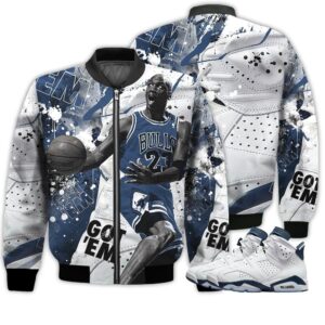 Shirt To Go With JD 6 Retro Midnight Navy - Got Em Shoes Goat - Midnight Navy 6s Gifts Unisex Matching 3D Bomber Jacket