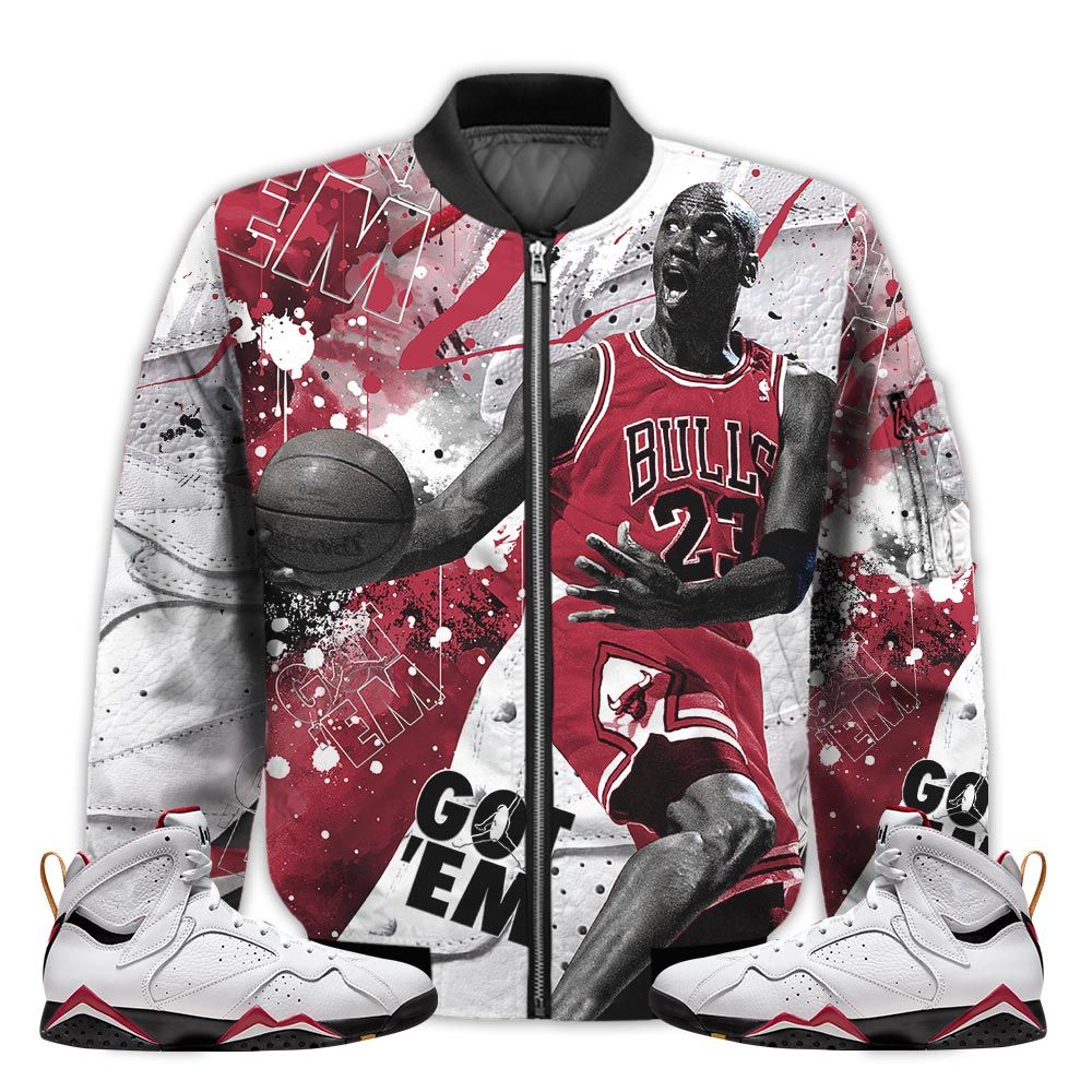 Shirt-To-Go-With-JD-7-Retro-Cardinal-Got-Em-Shoes-Goat-Cardinal-7s-Gifts-Unisex-Matching-3D-Bomber-Jacket-1