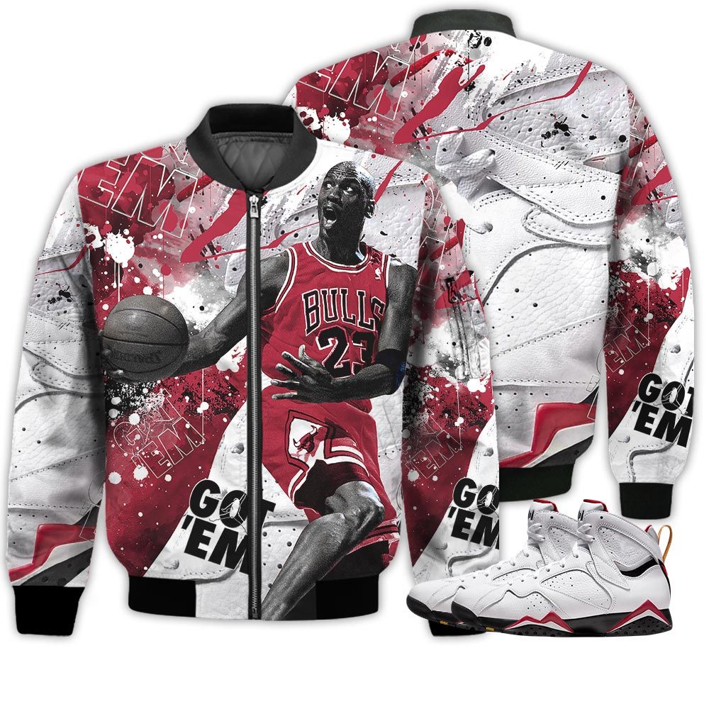 Shirt To Go With JD 7 Retro Cardinal - Got Em Shoes Goat - Cardinal 7s Gifts Unisex Matching 3D Bomber Jacket Shirt To Go With JD 7 Retro Cardinal - Got Em Shoes Goat - Cardinal 7s Gifts Unisex Matching 3D Bomber Jacket