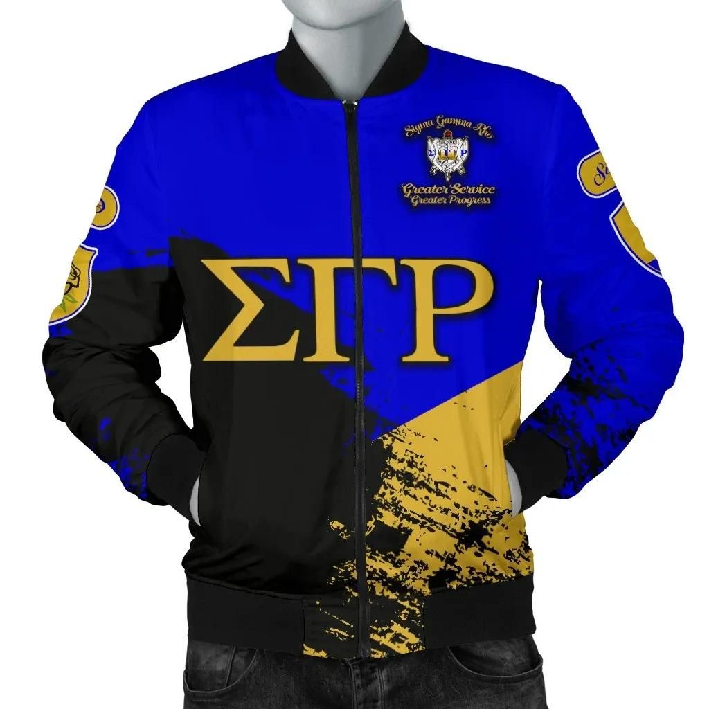 Sigma Gamma Rho Men's Bomber Jacket Paint Style A31 Bomber Jacket Sigma Gamma Rho Men's Bomber Jacket Paint Style A31 Bomber Jacket