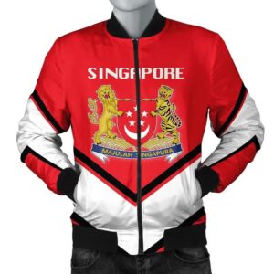 Singapore Coat Of Arms Men Bomber Jacket Lucian Style J5W Bomber Jacket