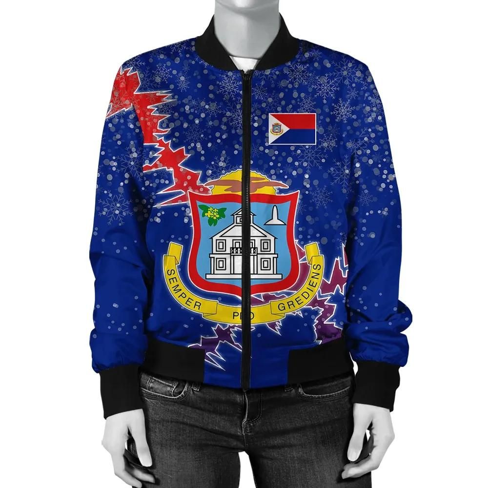Sint Maarten Christmas Coat Of Arms Women Bomber Jacket X Style J78 Bomber Jacket Sint Maarten Christmas Coat Of Arms Women Bomber Jacket X Style J78 Bomber Jacket