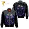 Skull Baltimore Ravens Full Print Bomber Jacket