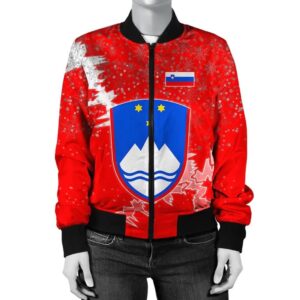 Slovenia Christmas Coat Of Arms Women Bomber Jacket X Style J78 Bomber Jacket