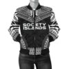 Society Islands Polynesian Chief Women'S Bomber Jacket - Black Version - Bn10 Bomber Jacket