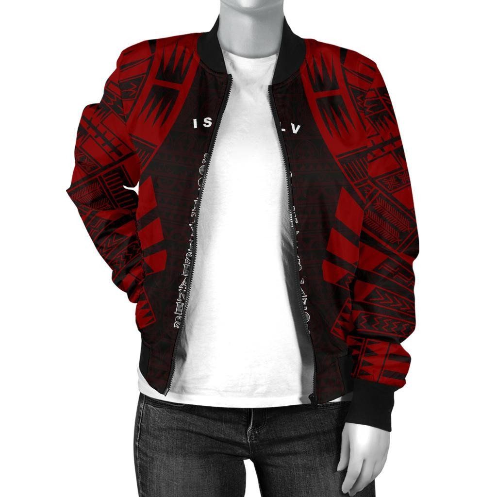 Society-Islands-Women-Bomber-Jacket-Polynesian-Tattoo-Red-BN0110-Bomber-Jacket-2