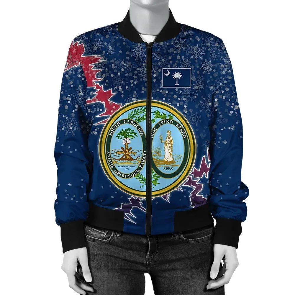 South Carolina Christmas Coat Of Arms Women Bomber Jacket X Style J78 Bomber Jacket South Carolina Christmas Coat Of Arms Women Bomber Jacket X Style J78 Bomber Jacket