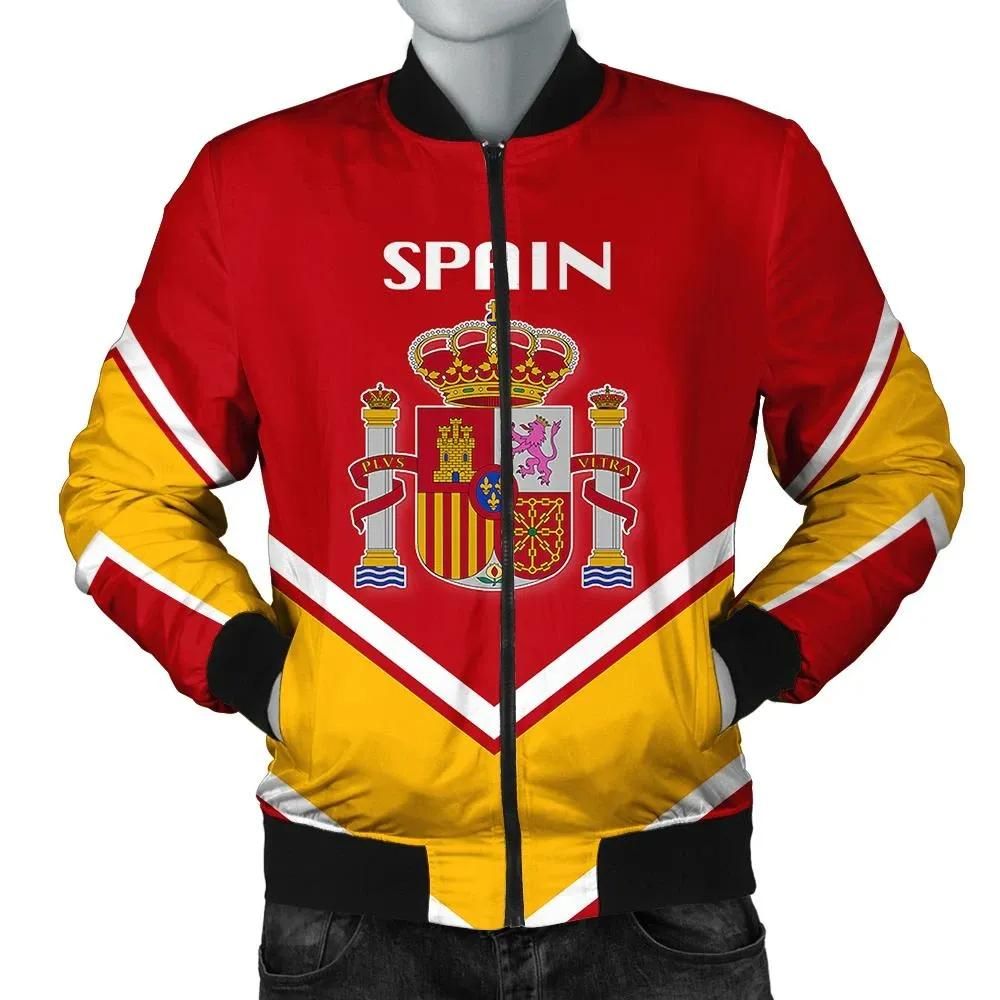 Spain Coat Of Arms Men Bomber Jacket Lucian Style J5W Bomber Jacket Spain Coat Of Arms Men Bomber Jacket Lucian Style J5W Bomber Jacket
