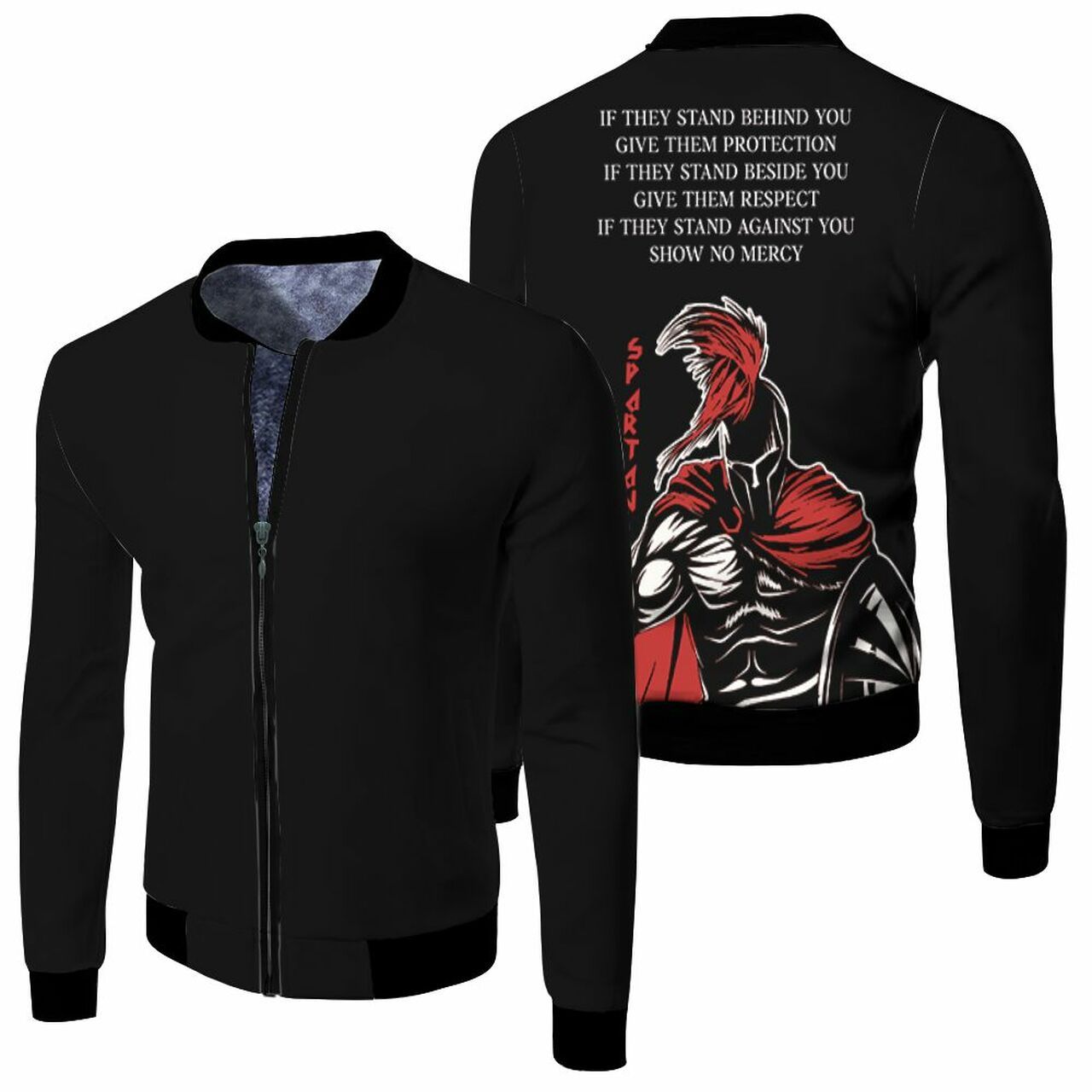 Spartan Warrior If They Stand Behind You Give Them Protection If T Jersey Bomber Jacket Model 5431 Bomber Jacket Spartan Warrior If They Stand Behind You Give Them Protection If T Jersey Bomber Jacket Model 5431 Bomber Jacket