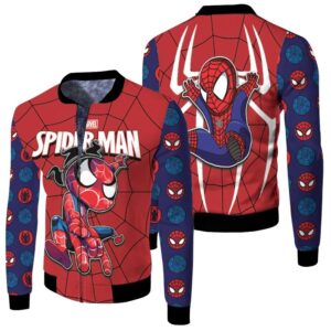 Spider Man No Way Home Spider Man Chibi Spider Logo Red 3D Designed Allover Gift For Spider Man Fans Bomber Jacket