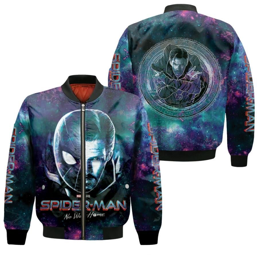 Spider Man No Way Home The Help From Doctor Strange Restore the Multiverse 3D Designed Allover Gift For Spider Man Fans Bomber Jacket Spider Man No Way Home The Help From Doctor Strange Restore the Multiverse 3D Designed Allover Gift For Spider Man Fans Bomber Jacket
