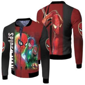 Spider Man No Way Home Three Heroes Saving The World Superhero 3D Designed Allover Gift For Spider Man Fans Bomber Jacket