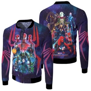 Spider Man No Way Home Three Spider Men Fighting Sinister Six 3D Designed Allover Gift For Spider Man Fans Bomber Jacket