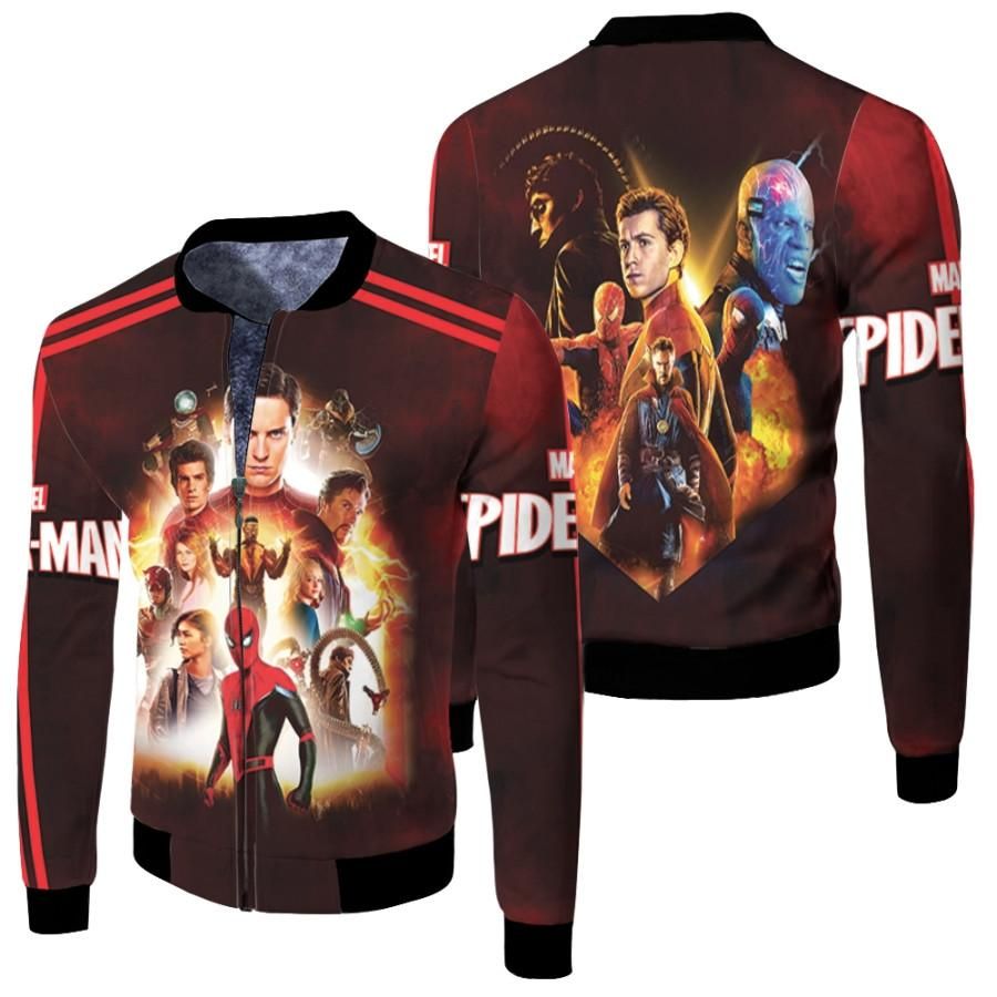 Spider Man No Way Home Three Spiders Colabs Saving Multiverse 3D Designed Allover Gift For Spider Man Fans Bomber Jacket Spider Man No Way Home Three Spiders Colabs Saving Multiverse 3D Designed Allover Gift For Spider Man Fans Bomber Jacket