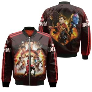 Spider Man No Way Home Three Spiders Colabs Saving Multiverse 3D Designed Allover Gift For Spider Man Fans Bomber Jacket