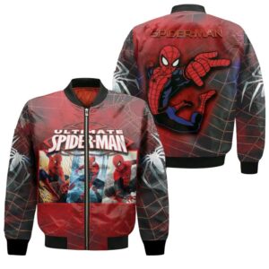 Spider Man Ultimate Final Time War Generations Special Movie Film Superheroes 3D Designed Allover Gift For Spider Man Fans Bomber Jacket