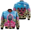 Squid Game Pink Guards Sunflowers Circle Logo Squid Game Workers Squid Game Soldiers gift for Squid Game fans Bomber Jacket