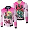 Squid Game Player Red Guards And Scary Doll Red Light Green Light Squid Game Rounds K Drama Series gift for Squid Game fans Bomber Jacket