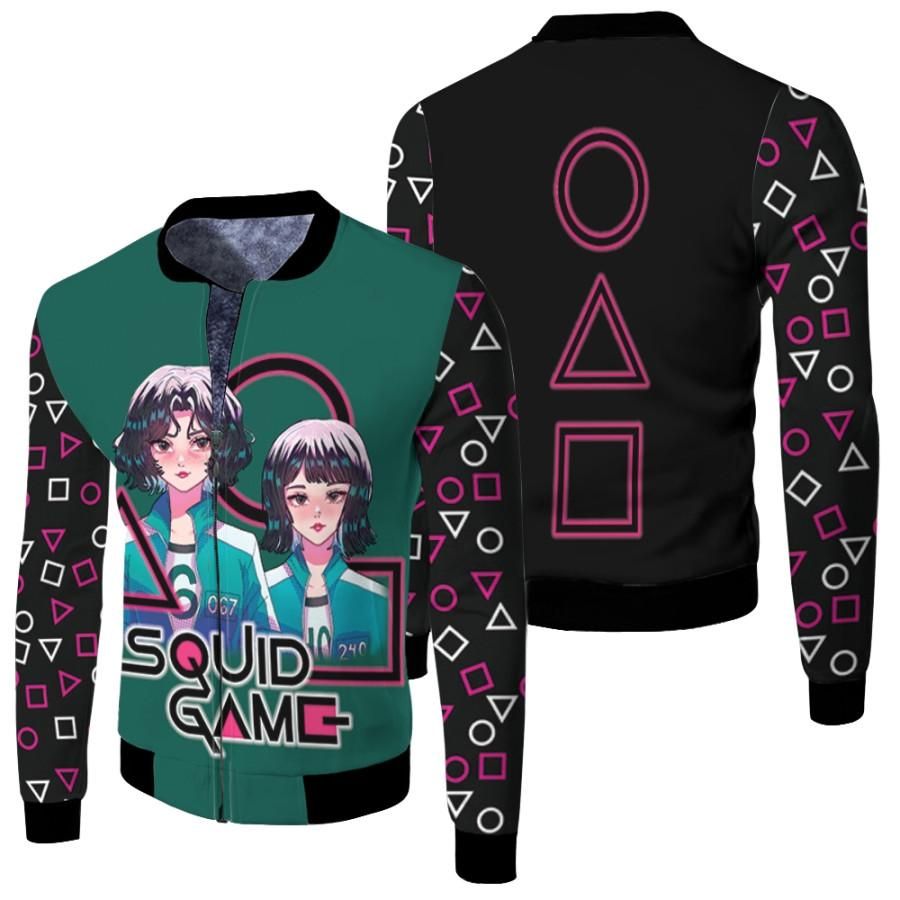 Squid Game Players 067 And Player 240 Circle Triangle Square Korean Drama Series gift for Squid Game lovers Bomber Jacket Squid Game Players 067 And Player 240 Circle Triangle Square Korean Drama Series gift for Squid Game lovers Bomber Jacket