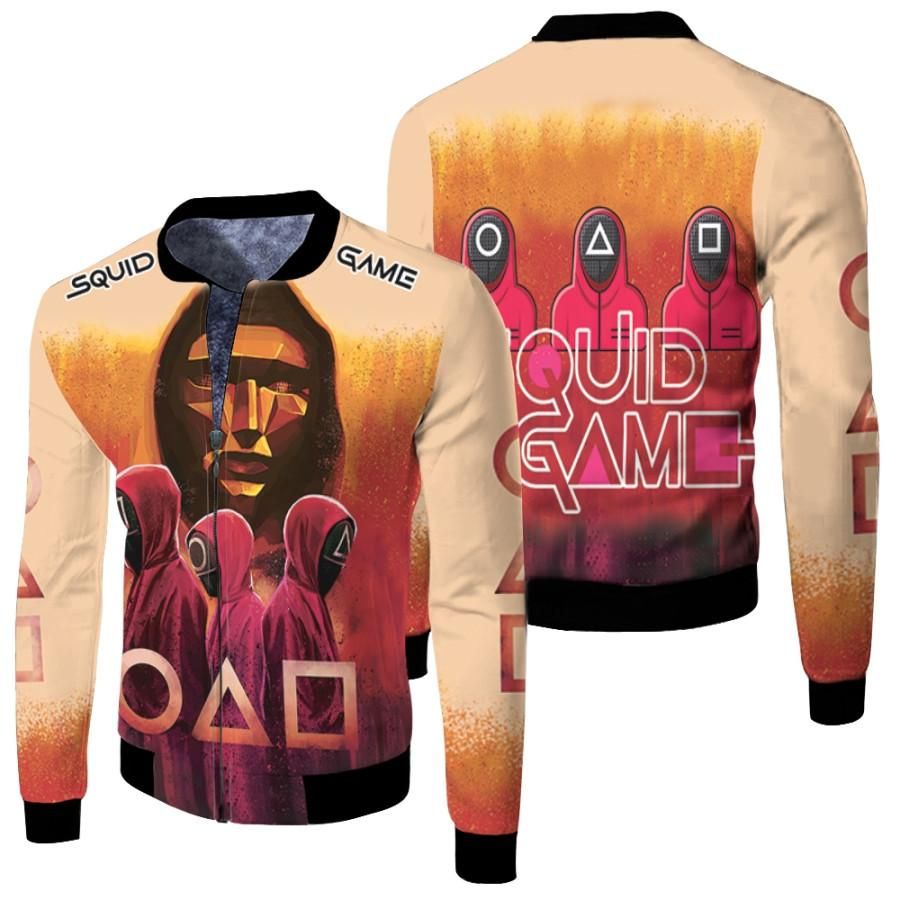 Squid Game The Front Man And Guards Circle Triangle Square Logo Squid Game Soldier Survival Squid Game gift for Squid Game fans Bomber Jacket Squid Game The Front Man And Guards Circle Triangle Square Logo Squid Game Soldier Survival Squid Game gift for Squid Game fans Bomber Jacket